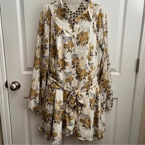 CATO TIGER PRINT BUTTON FRONT SWING DRESS MISSES SIZE XL NWT